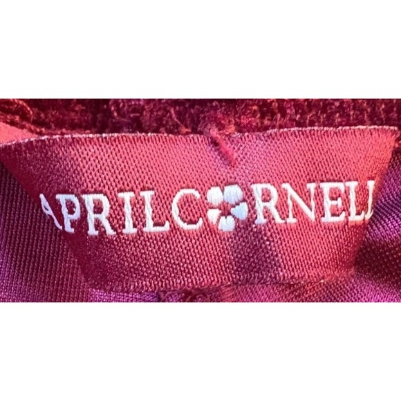APRIL CORNELL Velvet Leggings Pants Burgundy Wine Red Stretch Women's Small - Picture 3 of 7